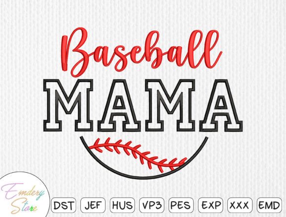 Download Baseball Mama Applique Embroidery - Mama Collection