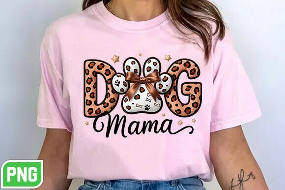 Download Leopard Faux Embroidery Dog Mama Png - Mama Collection