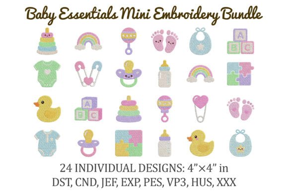 Download Baby Essentials Mini Embroidery Bundle - Premium Resources