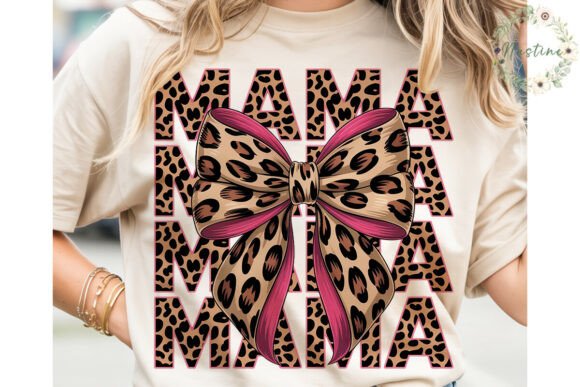 Download Leopard Pink Bow Mama Sublimation Design - Mama Collection