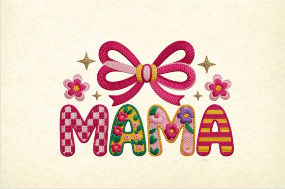 Download MAMA Embroidery PNG Letters - Mama Collection
