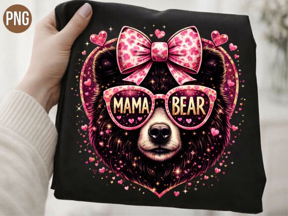 Download Mama Bear Pink Bow Cheetah Glasses PNG - Mama Collection