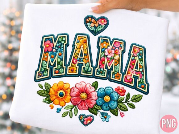 Download Floral Mama Embroidery Patch Style PNG - Mama Collection