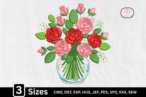 Download Floral Glass Vase Rose Bouquet - Rose Collection