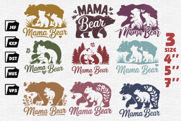 Download Mama Bear Set Embroidery - Mama Collection