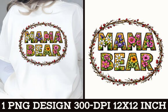 Download Floral Mama Bear T-Shirt Design - Mama Collection