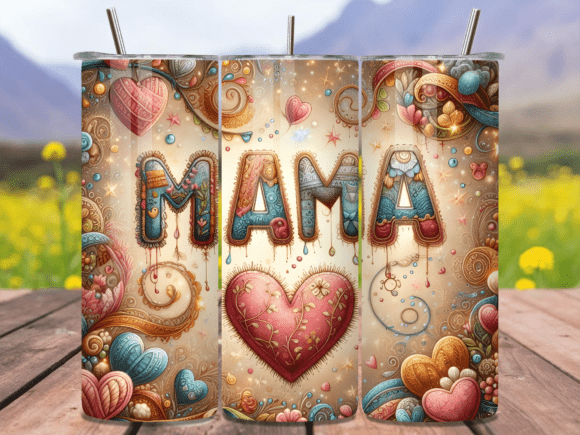 Download Boho Mama Heart Embroidery Tumbler Wrap - Mama Collection