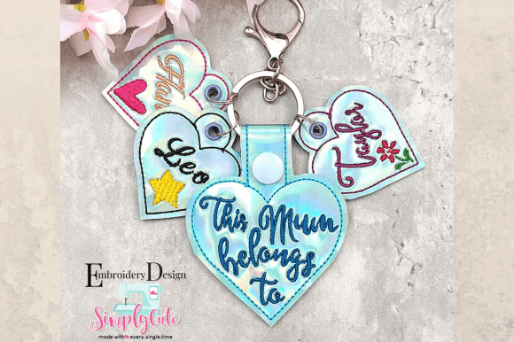 Download Personalize Mum Embroidery ITH Snap Tab - Mum Collection
