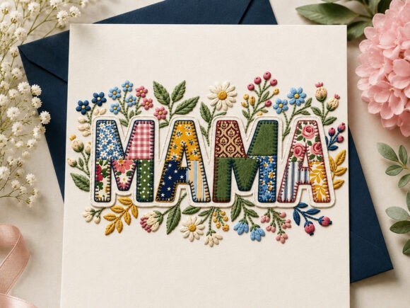 Download Mama Floral Applique Design - Mama Collection
