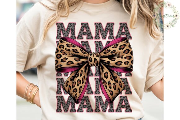 Download Leopard Pink Bow Mama Sublimation Design - Mama Collection