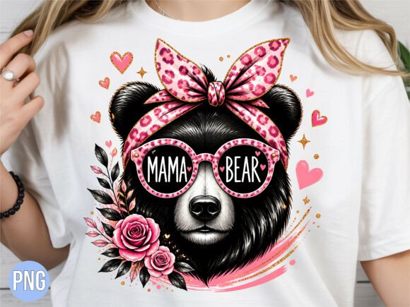 Download Retro Leopard Mama Bear PNG Tshirt - Mama Collection